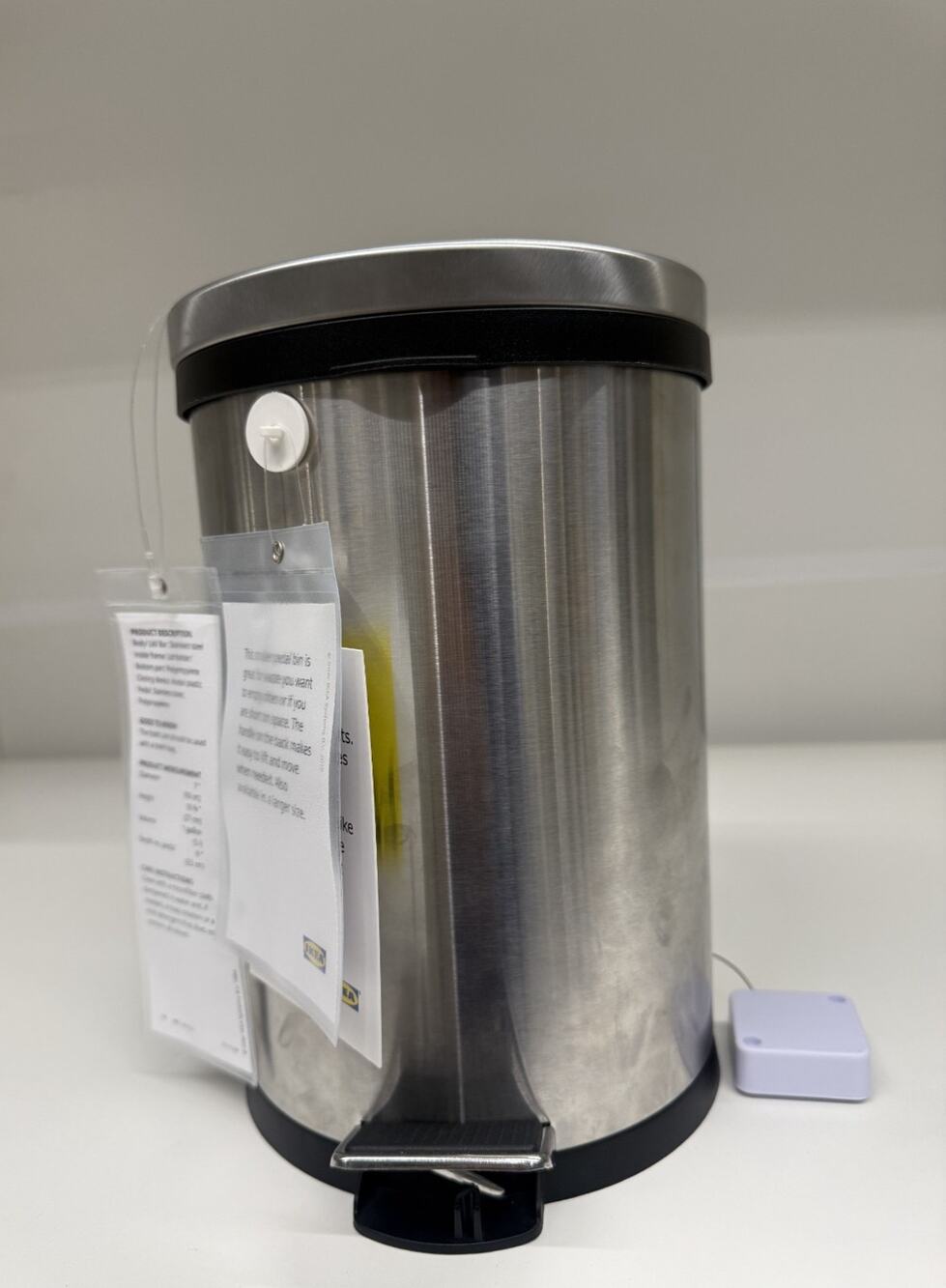 IKEA SNÖRPA Pedal Bin Stainless Steel 1-Gallon Bathroom Trash Can–NEW